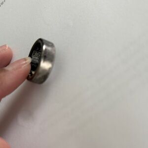 Silver Ring with Black Detailing